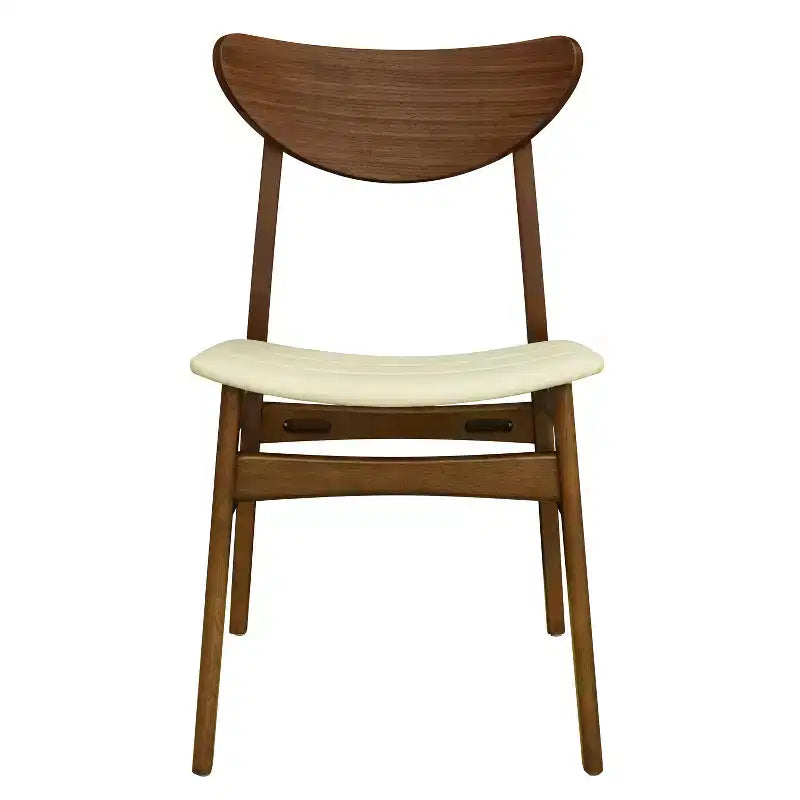 Christopher Knight Home Reed Chaises de salle à manger modernes du milieu du siècle en bois d'hévéa et similicuir (lot de 2)