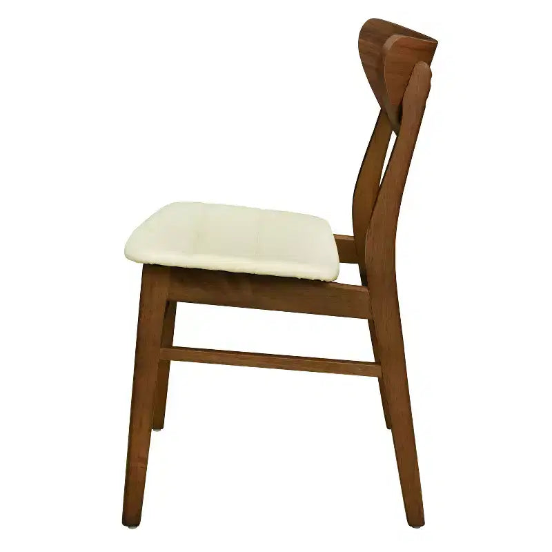 Christopher Knight Home Reed Chaises de salle à manger modernes du milieu du siècle en bois d'hévéa et similicuir (lot de 2)