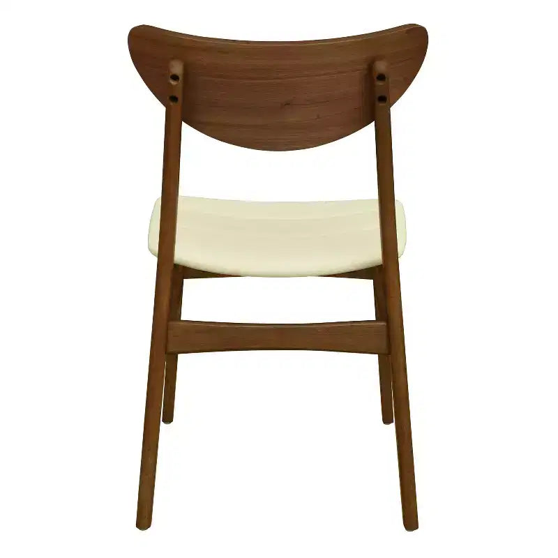 Christopher Knight Home Reed Chaises de salle à manger modernes du milieu du siècle en bois d'hévéa et similicuir (lot de 2)
