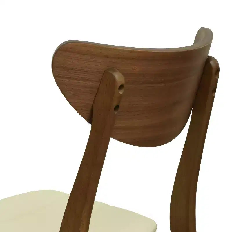 Christopher Knight Home Reed Chaises de salle à manger modernes du milieu du siècle en bois d'hévéa et similicuir (lot de 2)