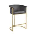 Meridian Furniture,Donatella Grey Velvet Stool
