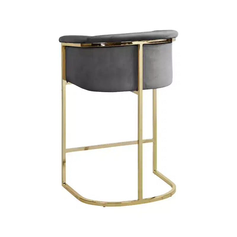 Tabouret Donatella en velours gris Meridian Furniture
