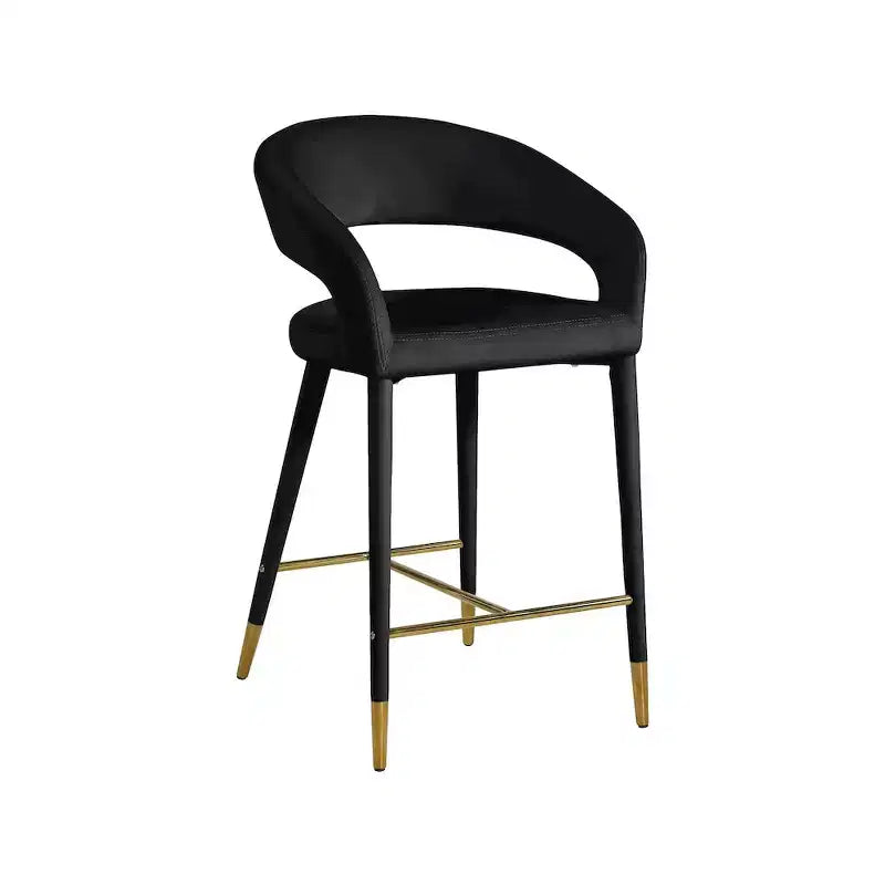 Meridian Furniture,Destiny Black Velvet Stool