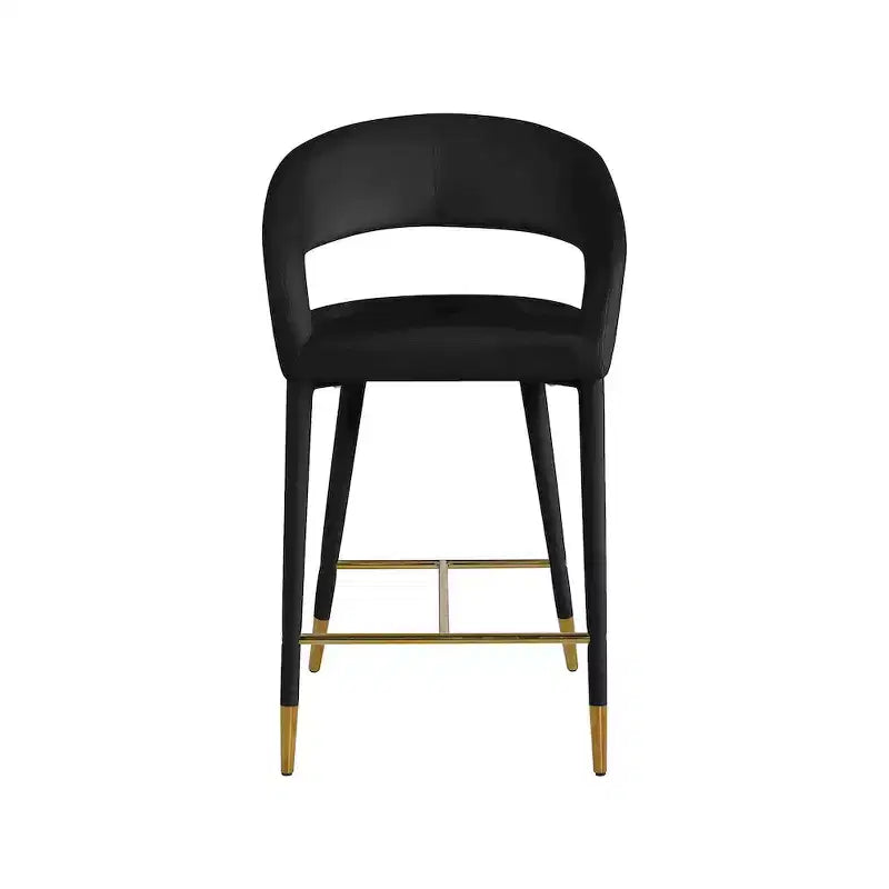 Meridian Furniture, Tabouret Destiny en velours noir