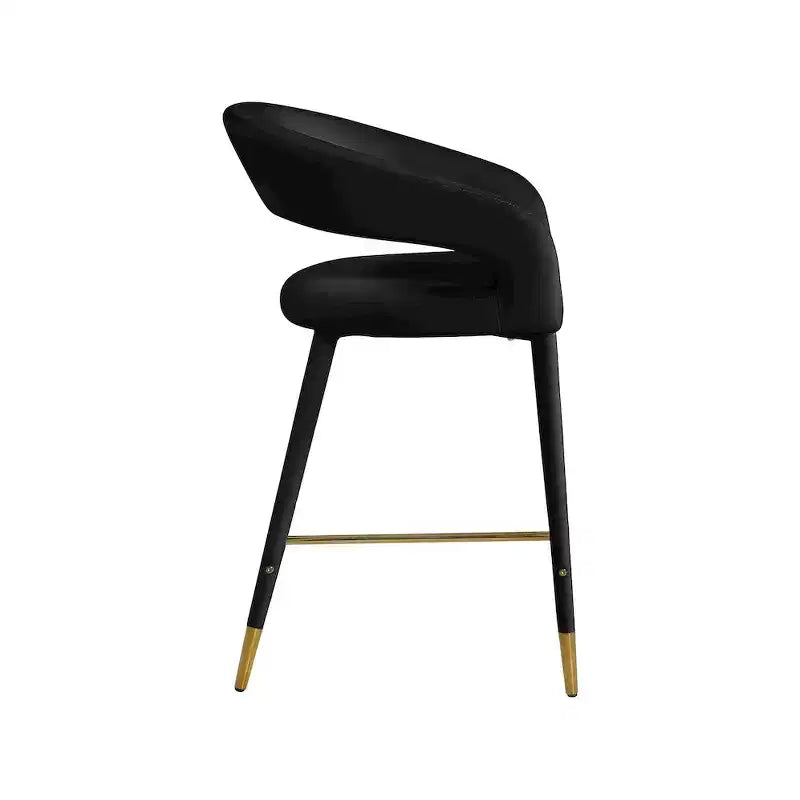 Meridian Furniture, Tabouret Destiny en velours noir