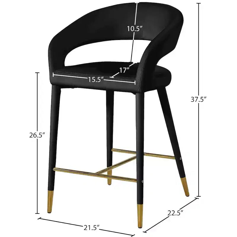 Meridian Furniture, Tabouret Destiny en velours noir