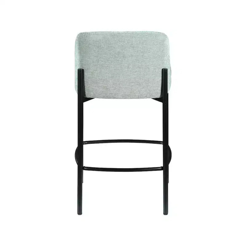 Meridian Furniture, Tabouret en tissu chenille Burton Mint, Lot de 2
