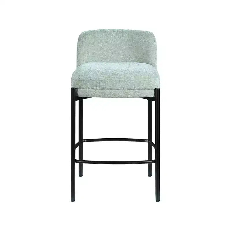 Meridian Furniture, Tabouret en tissu chenille Burton Mint, Lot de 2