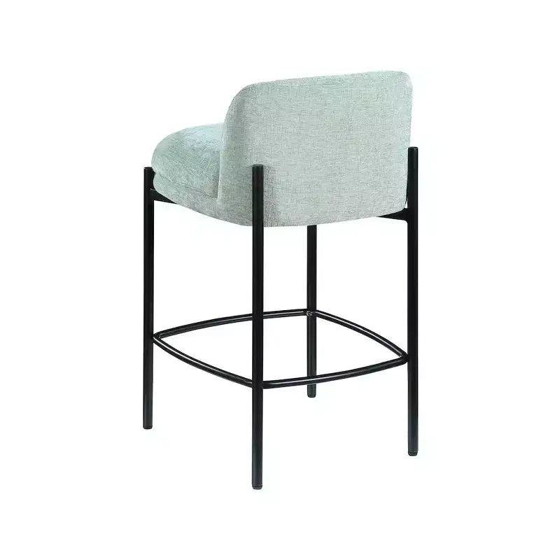 Meridian Furniture, Tabouret en tissu chenille Burton Mint, Lot de 2