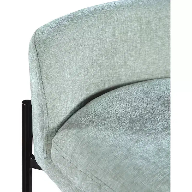 Meridian Furniture, Tabouret en tissu chenille Burton Mint, Lot de 2