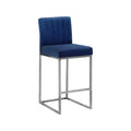 Meridian Furniture,Giselle Navy Velvet Stool