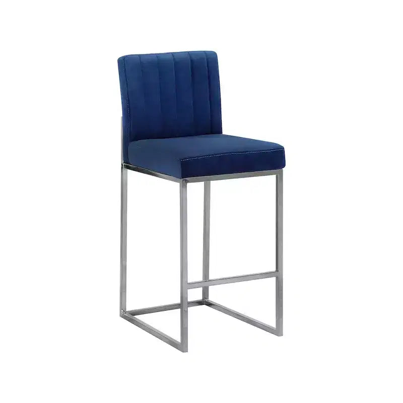 Meridian Furniture,Giselle Navy Velvet Stool
