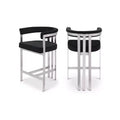 Meridian Furniture,Marcello Black Velvet Counter Stool, Set of 2