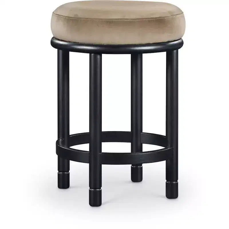Meridian Furniture,Monette Beige Velvet Counter Stool