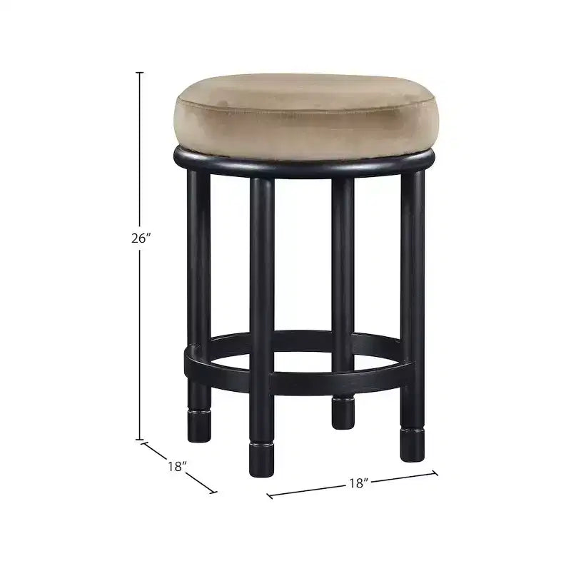 Meridian Furniture, Tabouret de comptoir Monette en velours beige
