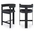 Meridian Furniture,Romeo Black Vegan Leather Counter Stool, Set of 2
