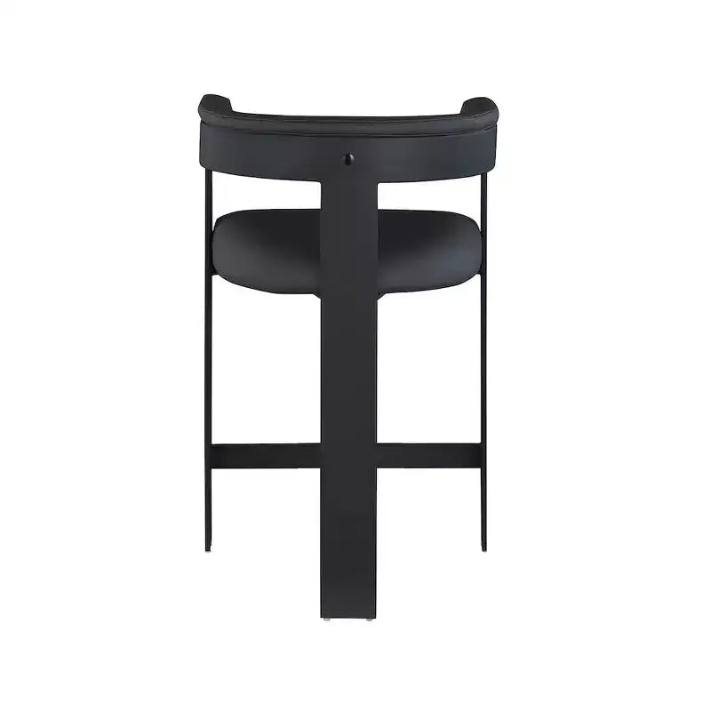 Meridian Furniture, Tabouret de comptoir Romeo en cuir végétalien noir, ensemble de 2