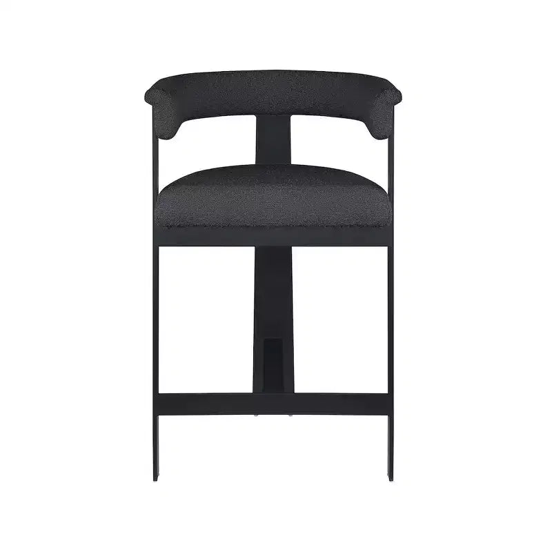 Meridian Furniture, Tabouret de comptoir Romeo en cuir végétalien noir, ensemble de 2