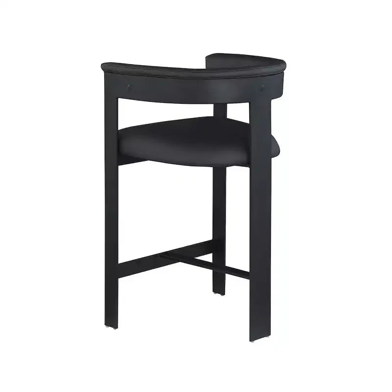 Meridian Furniture, Tabouret de comptoir Romeo en cuir végétalien noir, ensemble de 2