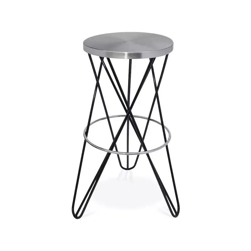 Meridian Furniture,Mercury Black Iron Bar Stool