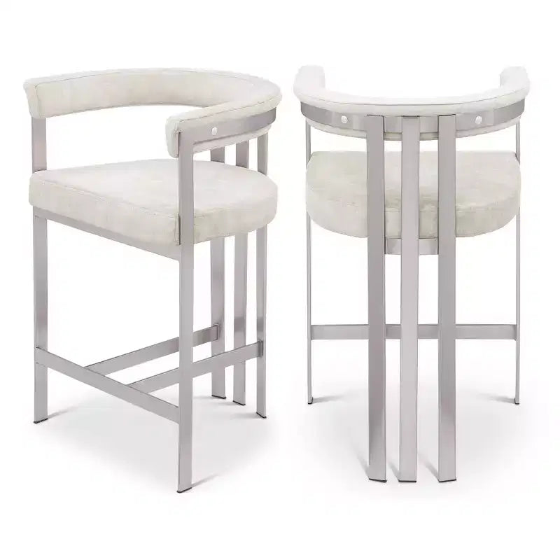 Meridian Furniture,Marcello Stone Velvet Counter Stool, Set of 2
