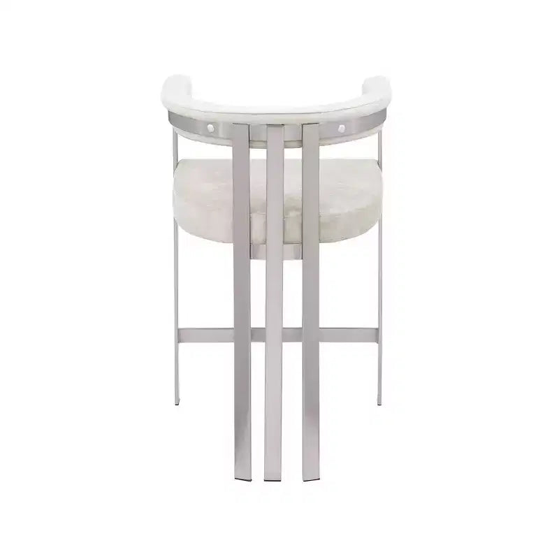 Tabouret de comptoir en velours Marcello Stone, ensemble de 2, Meridian Furniture