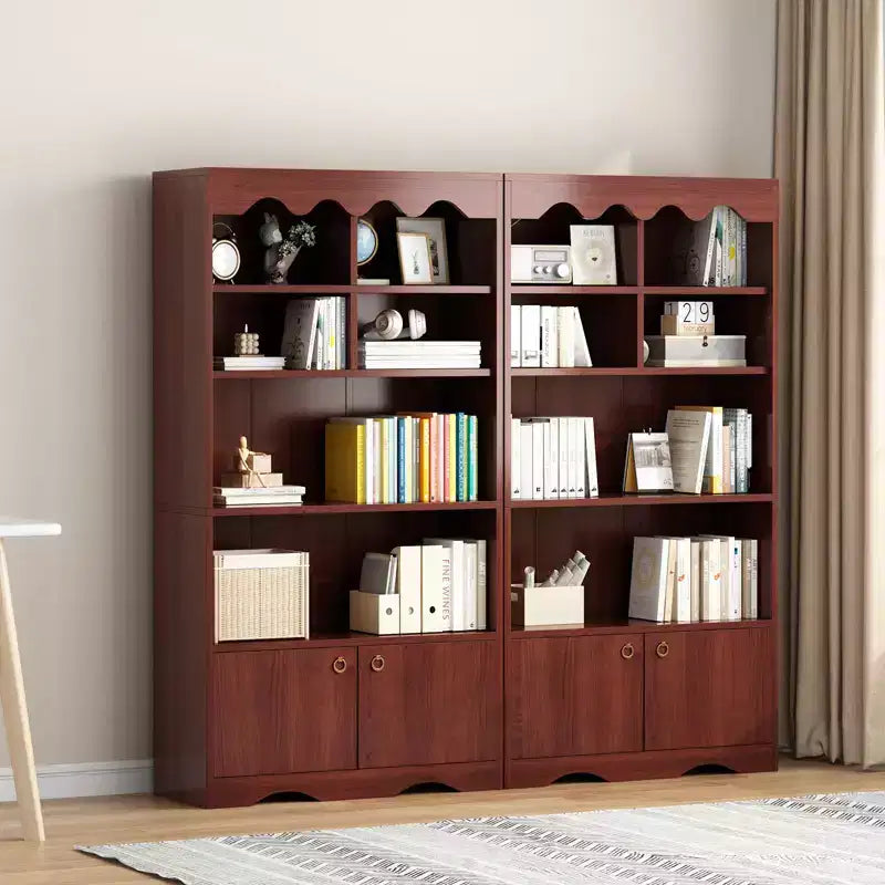 Étagère à 5 niveaux ouverte, Bibliothèque moderne avec portes, Étagère de rangement en bois, Étagères de rangement de 160 cm pour chambre à coucher, salon, bureau