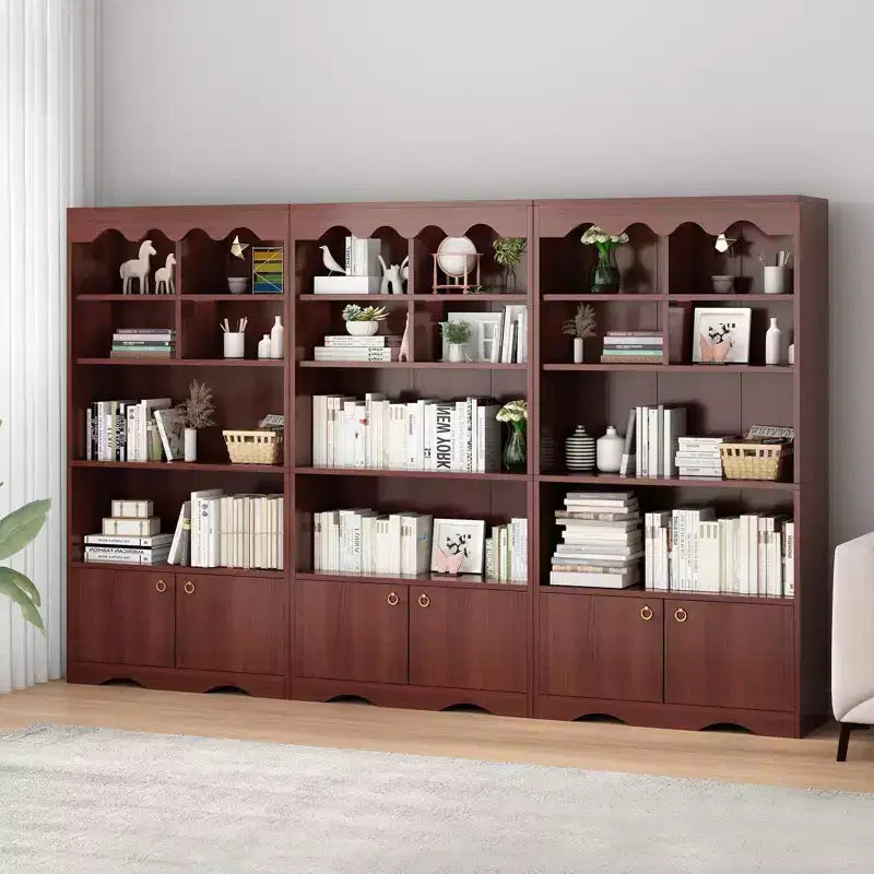 Étagère à 5 niveaux ouverte, Bibliothèque moderne avec portes, Étagère de rangement en bois, Étagères de rangement de 160 cm pour chambre à coucher, salon, bureau