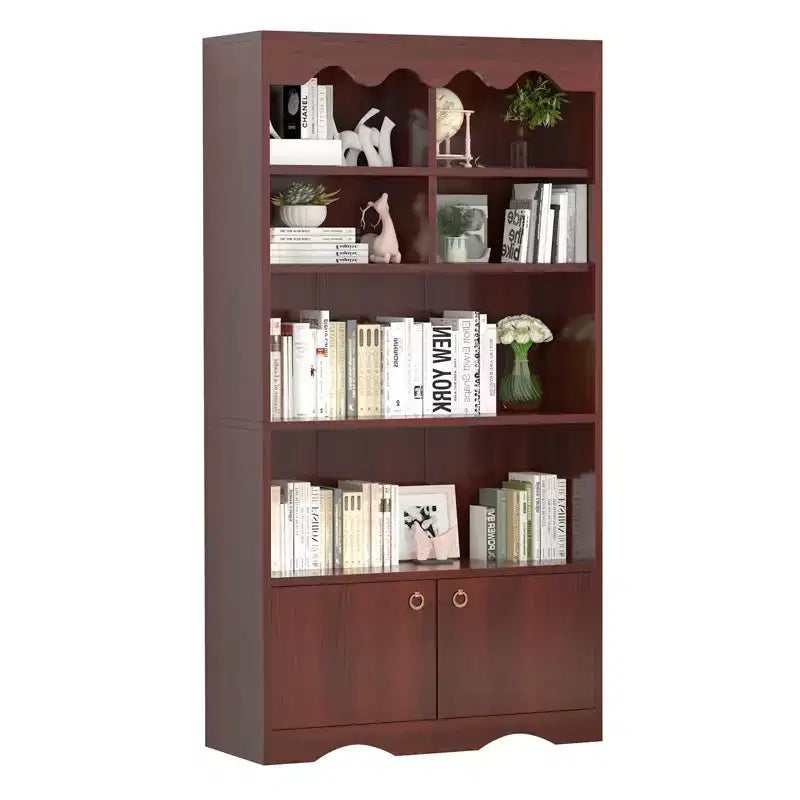 Étagère à 5 niveaux ouverte, Bibliothèque moderne avec portes, Étagère de rangement en bois, Étagères de rangement de 160 cm pour chambre à coucher, salon, bureau