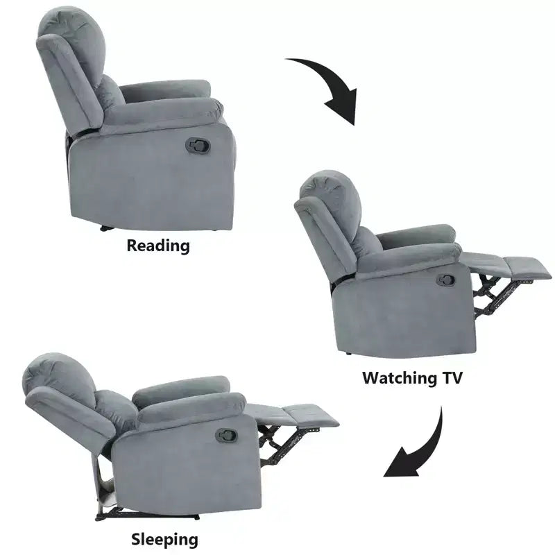 Bestier Fauteuil inclinable XL pour adultes, fauteuil manuel réglable, fauteuil inclinable simple pour salon, fauteuil rembourré, marron