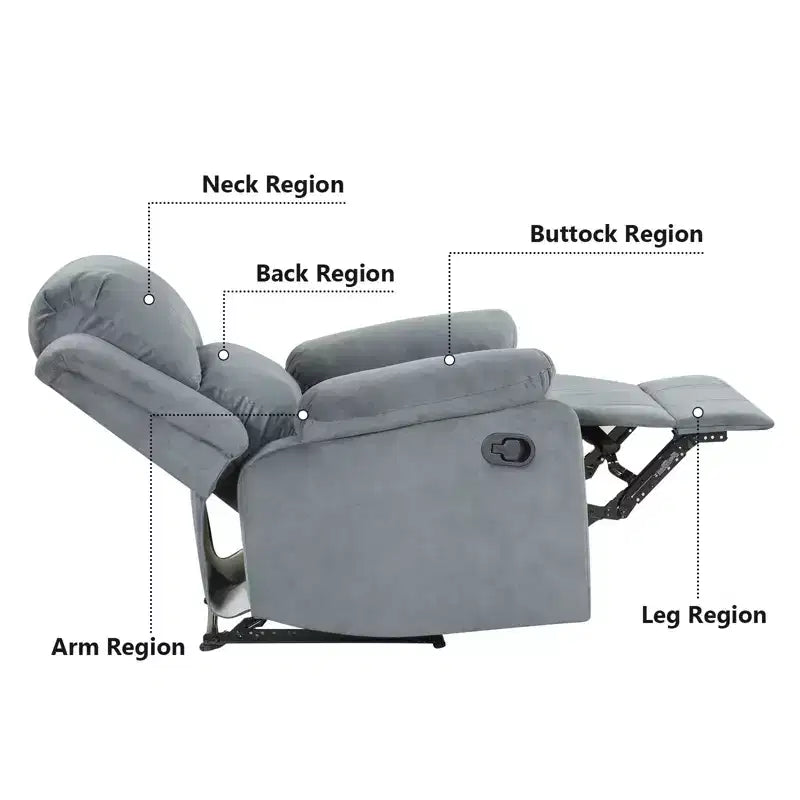 Bestier Fauteuil inclinable XL pour adultes, fauteuil manuel réglable, fauteuil inclinable simple pour salon, fauteuil rembourré, marron