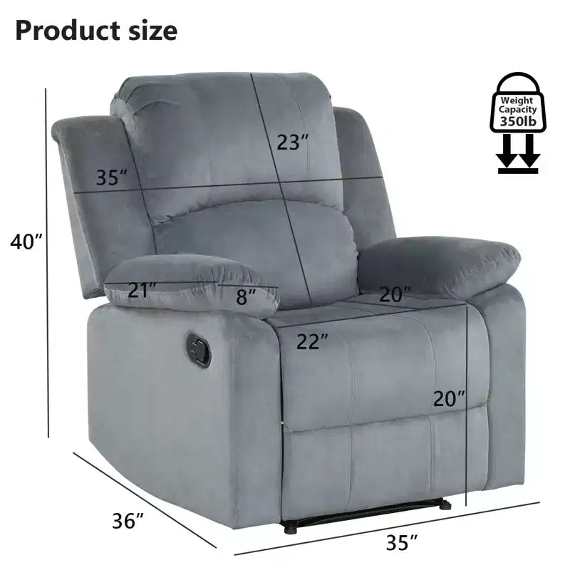 Bestier Fauteuil inclinable XL pour adultes, fauteuil manuel réglable, fauteuil inclinable simple pour salon, fauteuil rembourré, marron