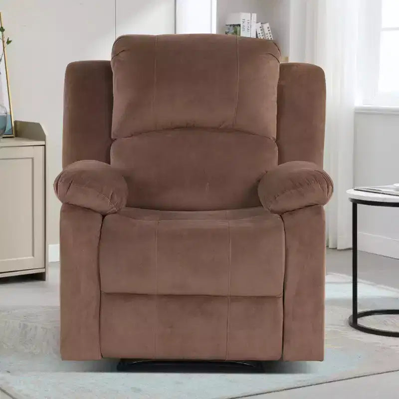 Bestier Fauteuil inclinable XL pour adultes, fauteuil manuel réglable, fauteuil inclinable simple pour salon, fauteuil rembourré, marron
