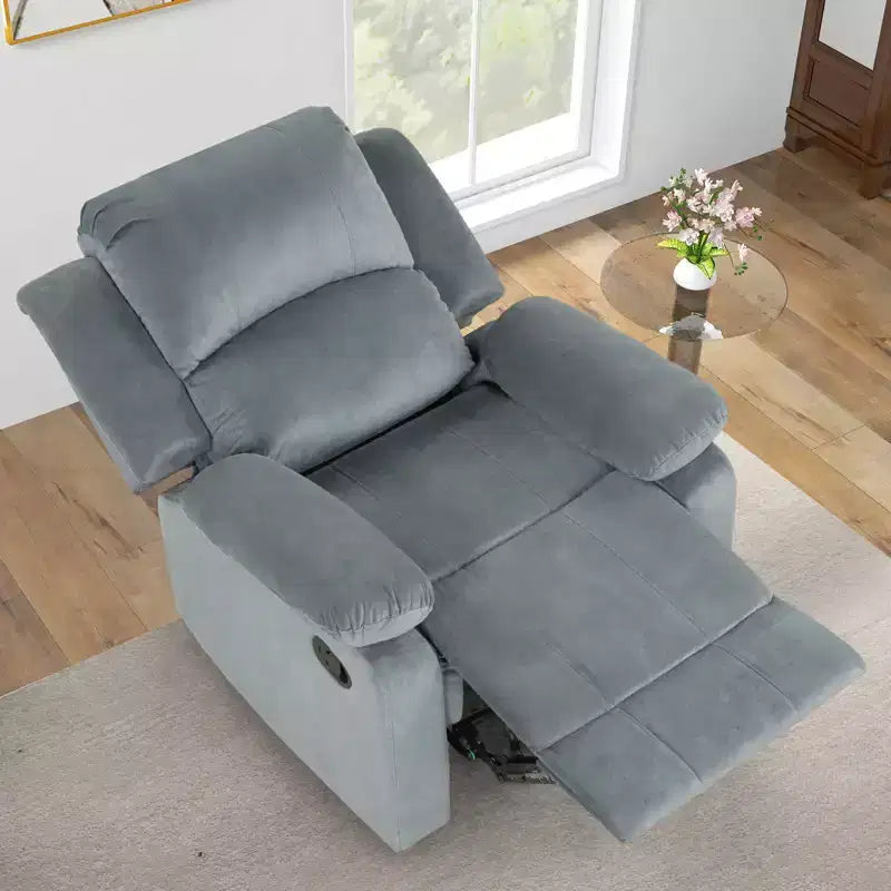 Bestier Fauteuil inclinable XL pour adultes, fauteuil manuel réglable, fauteuil inclinable simple pour salon, fauteuil rembourré, marron