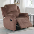 Bestier Oversized Recliner Chair for Adults, Adjustable Manual Chair, Reclining Single Sofa Chair for Living Room, Upholstered Armchair, Brown