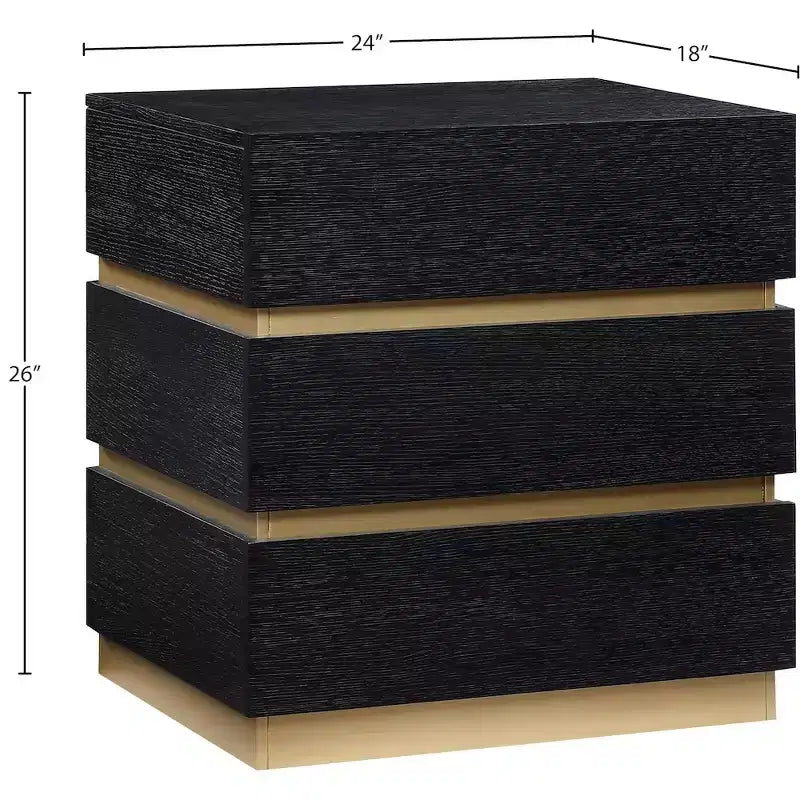 Meridian Furniture, Table de chevet Zaylan noire