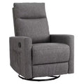 Bestier Recliner Chair, 360 Swivel Rocker Chair for Adults, Upholstered Glider Rocker Recliners with High Back, Nursery Chairs for Living Room, Grey