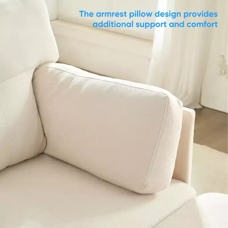 Canapé d'angle modulable convertible Mjkone, canapé 4 places en tissu confortable avec poufs amovibles