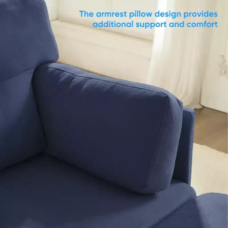 Canapé d'angle modulable convertible Mjkone, canapé 4 places en tissu confortable avec poufs amovibles