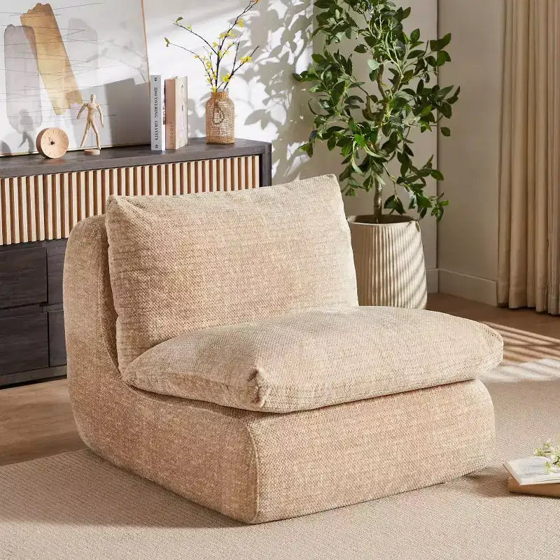 Whisen Corduroy Floor Compression Sofa & Sofa Chair, Ultimate Comfort for Lounging & Gaming