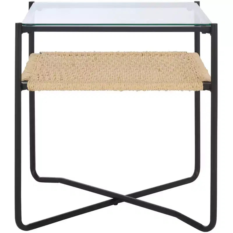 Omaka 1 Shelf End Table - ACC2325A - Natural/Black - Safavieh