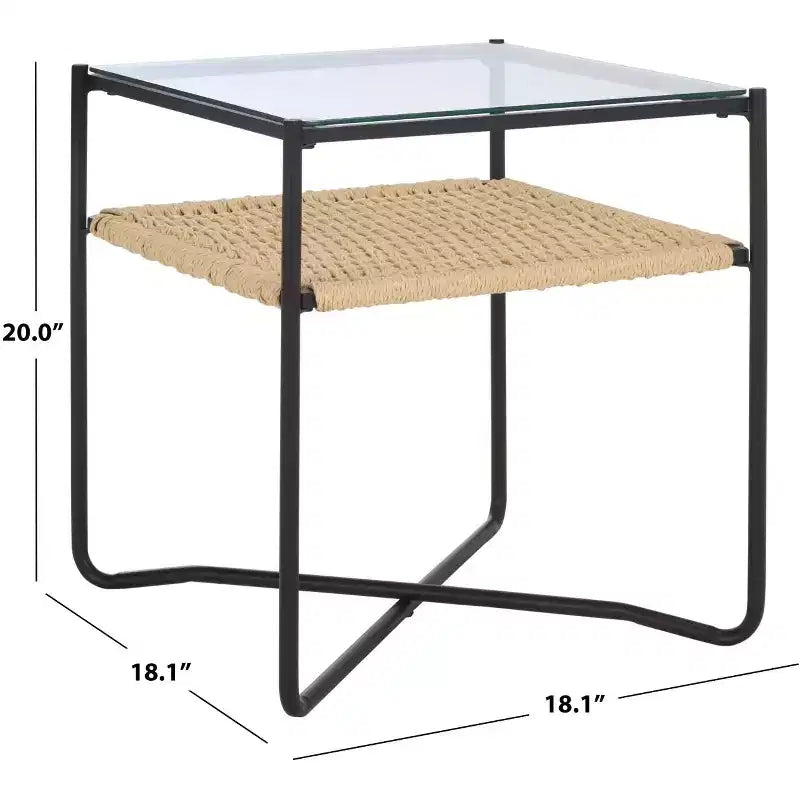 Table d'appoint Omaka 1 étagère - ACC2325A - Naturel/Noir - Safavieh