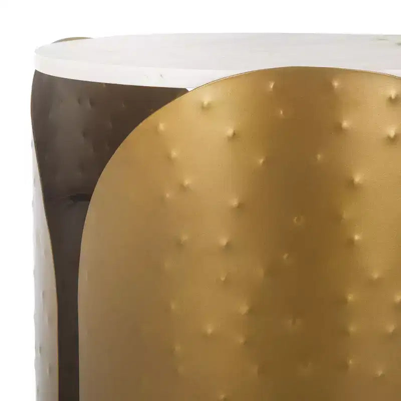 Table d'appoint ronde Shiara - FOX5531A - Blanc/Laiton vieilli - Safavieh Couture