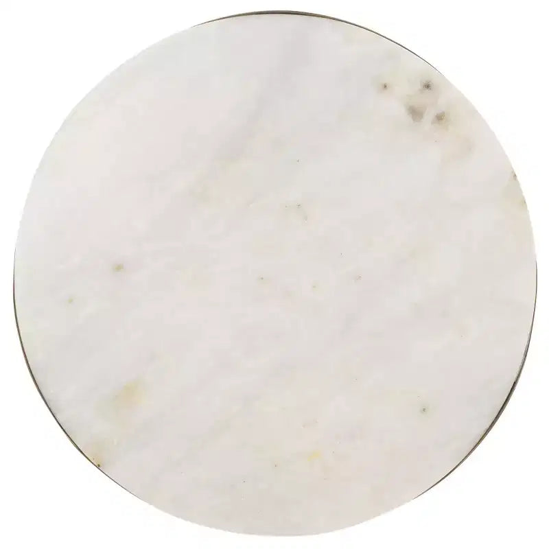 Table d'appoint ronde Shiara - FOX5531A - Blanc/Laiton vieilli - Safavieh Couture