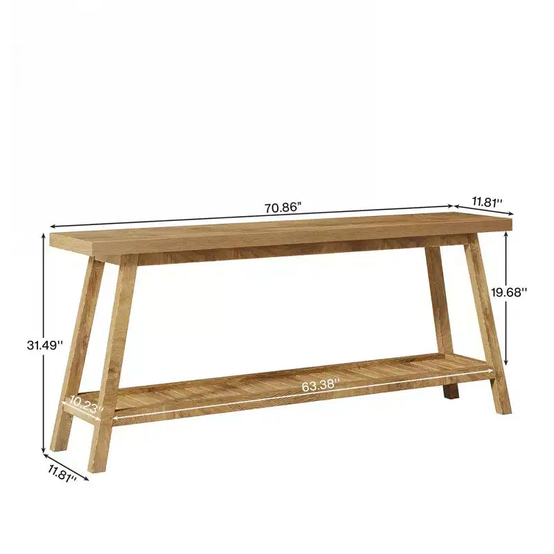 MAYEERTY 70.9 Table Console Extra Longue à 2 Niveaux, Table de Canapé de Ferme Rustique pour Entrée et Salon