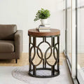 MAYEERTY Modern Rustic Accent Table, Sturdy Construction Sofa Side Table for Daily Use