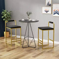 MAYEERTY Modern Velvet Counter Height Bar Stools Set of 2 Low Backrest Upholstered Dining Stools for Kitchen Island Gold Black