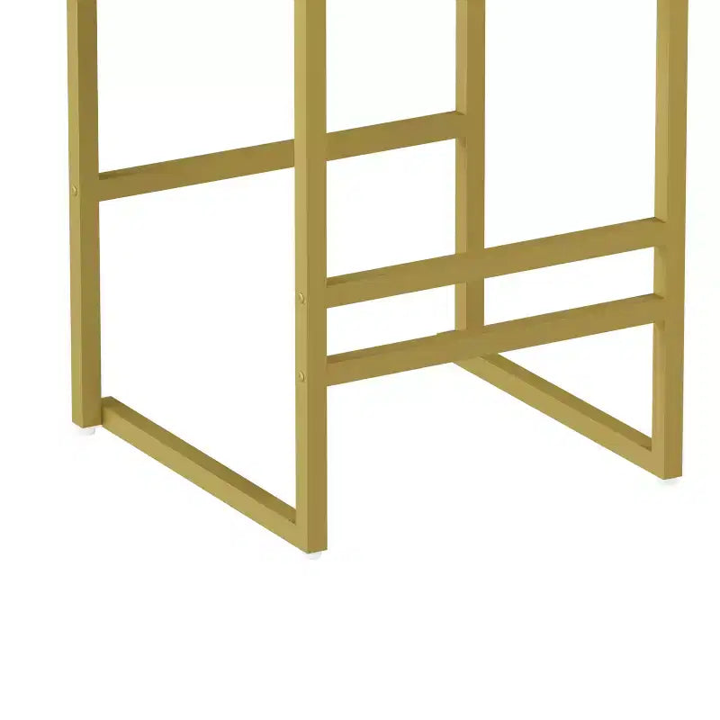 MAYEERTY Tabourets de bar modernes en velours à hauteur de comptoir, lot de 2, avec dossier bas, tabourets de salle à manger rembourrés pour îlot de cuisine, or et noir
