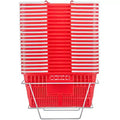 VEVOR Shopping Basket, Set of 20, 21L Durable Plastic Grocery Basket with Handle and Stand, 16.5 x 11.8 x 8.27 inch Portable Shop Basket Bulk, Red