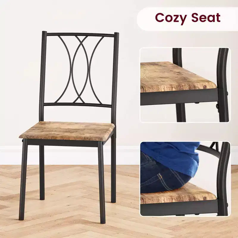 Table de cuisine rectangulaire, avec 4 chaises rembourrées